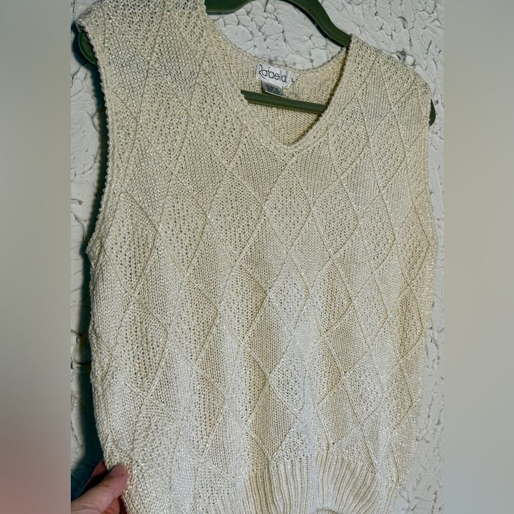Vintage Rafaella Beige Knit Vest - Picture 4 of 8